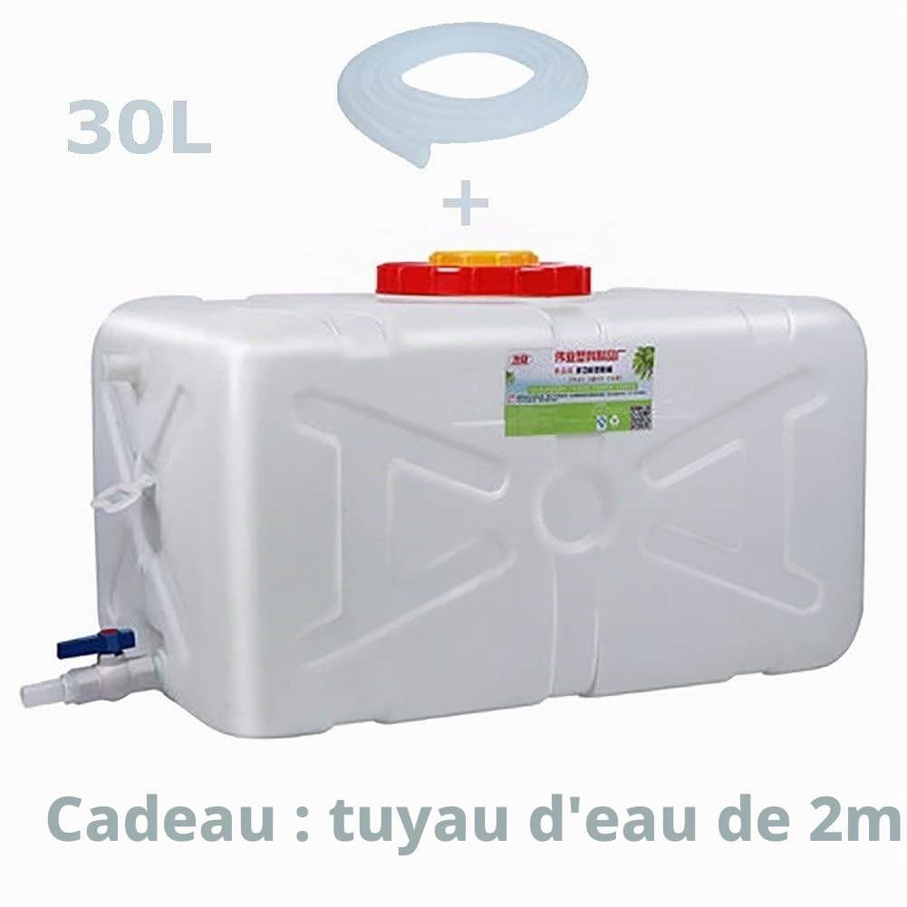 Reservoir eau Conteneur d'eau avec robinet 100l Seau d'eau portable Conteneur d'eau d'urgence Conteneur de stockage de collecte d'eau de pluie Utilisation en caravane, camping-car ou campin(Size:110L)