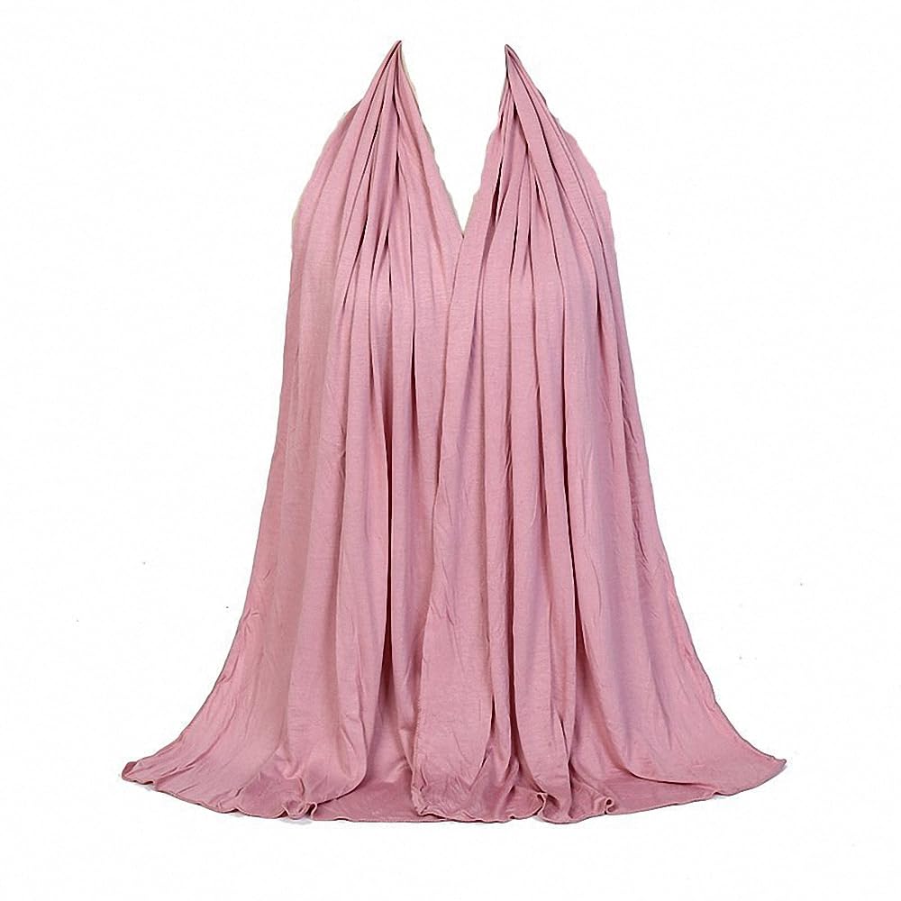 Ulalaza Women's No.74 Solid Color Muslim Headscarf Turban Lightweight Jersey Hijab Scarf Wrap Arabia Islam Headpiece