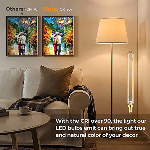 E12 Led Long Bulbs, 7.3Inch Edison Light Bulbs Amber Warm White 2500K,600Lm, 60W Candelabra Incandescent Bulbs Equivalent Vintage Led Filament Edison Candle Bulb With Decorative, 6Pack. #TOP5