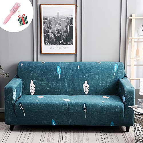Funda Sofá de 3 plazas Universal Estiramiento, Morbuy Verano Planta Serie Imprimiendo Sofá Cubre Sofá Funda Furniture Protector Antideslizante Elastic Soft Sofa Couch Cover (3 plazas,Oasis)