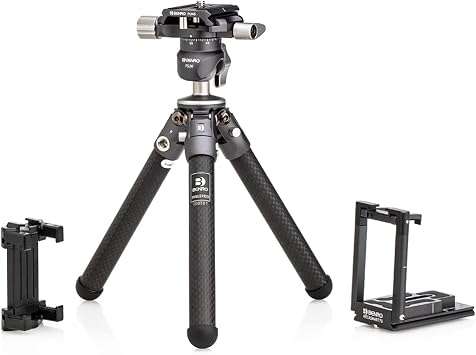 Benro TablePod Pro Kit with Ballhead and ArcaSmart70 Camera Plate and Smartphone Adapter, Compact Tripod for Travel, Tabletop Filming, Mobile Content and Low Angle Shooting TABLEPODPROKIT
