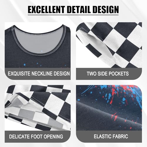 Checkerboard Plaid Soccer Ball Pajama Set Short Sleeve Summer Pajamas Sleepwear Nightwear Set Cotton 5Y4