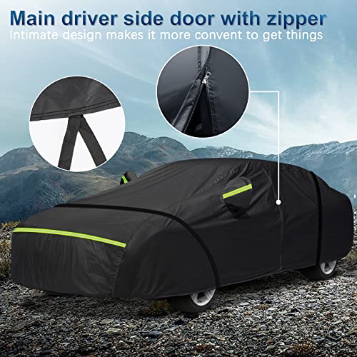 Image of for Mercedes Benz S Car Cover Waterproof All Weather Heavy Duty Protection Outdoor Full Car Covers Windproof with Driver Side Zipper Custom Fit for Mercedes Benz S-Class 2006-2025