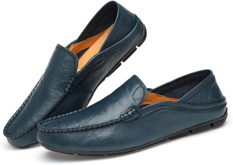 Shoes Men's Casual Slip-on Loafers Versatile Round-Toe Soft-Soled Oxford Shoes Men Comfortable Breathable Shoes for Shopping Travel Driving