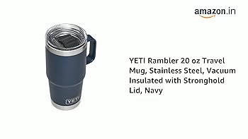 YETI Rambler 20 oz Travel Mug, Stainless Steel, Vacuum Insulated