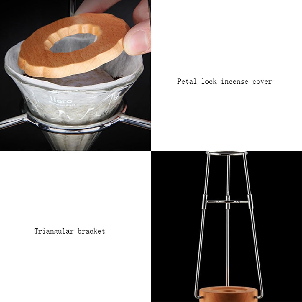 ASSICON Cafetera de aluminio con flujo de agua ajustable, cafetera helada en acero inoxidable y vidrio de borosilicato alto