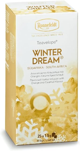 Ronnefeldt Teavelope Winter Dream Herbal Tea with Orange Caramel Flavour, 25 Tea Bags, 37.5 g