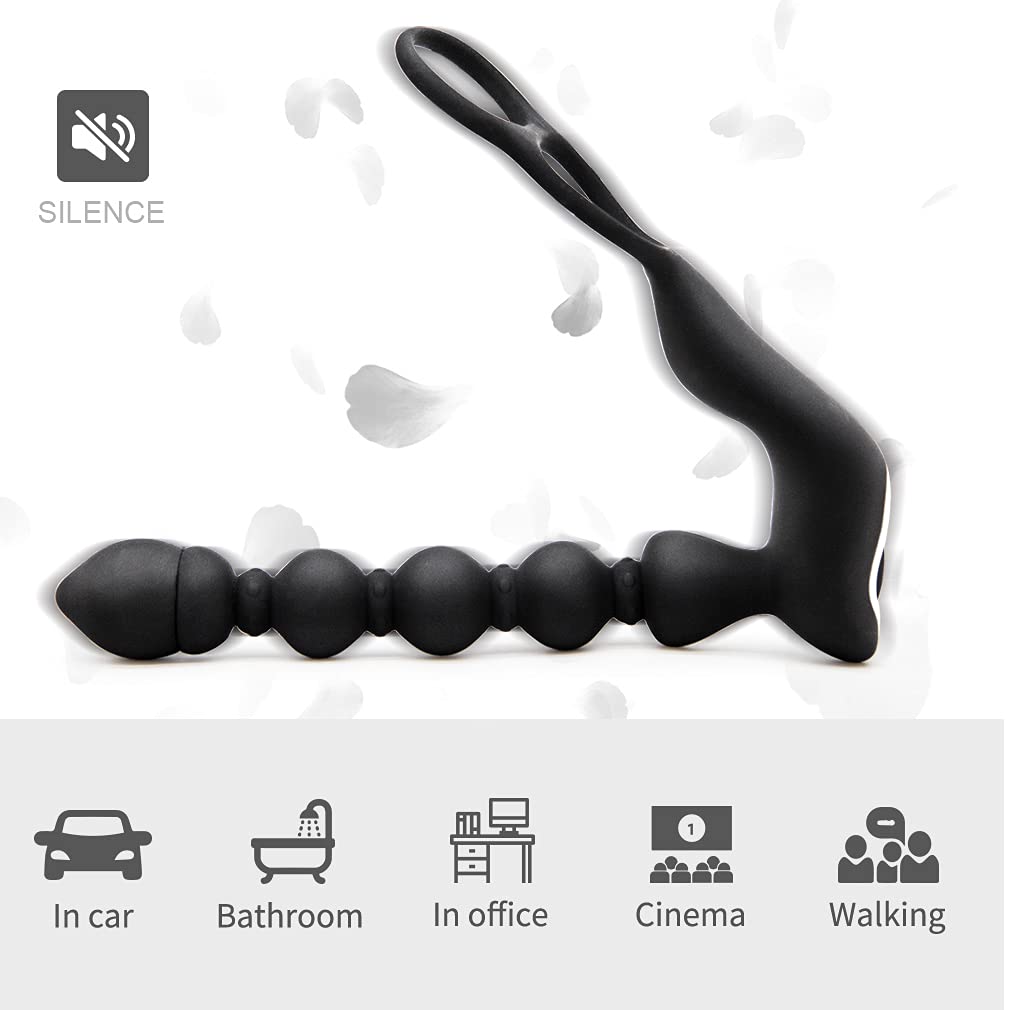 Masseur prostatique, avec fonction de balancement avant-arrière, 10 modes de vibration et fonction télescopique, accessoire érotique, vibromasseur