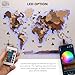 Enjoy The Wood 3D LED 3.0 Wood World Map Wall Art Modern Home Decor Gifts LED Lighting Wall Decor Housewarming Gift Idea Travel Wooden Maps Pinboard with Backlighting All Size (Wall Art)