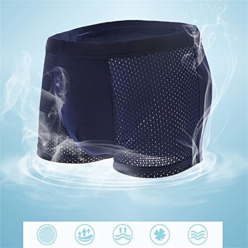 Andongnywell summer Men's Mesh ice silk breathable Modal Microfiber Trunks Underwear Covered Band Multipack 3 Pack2