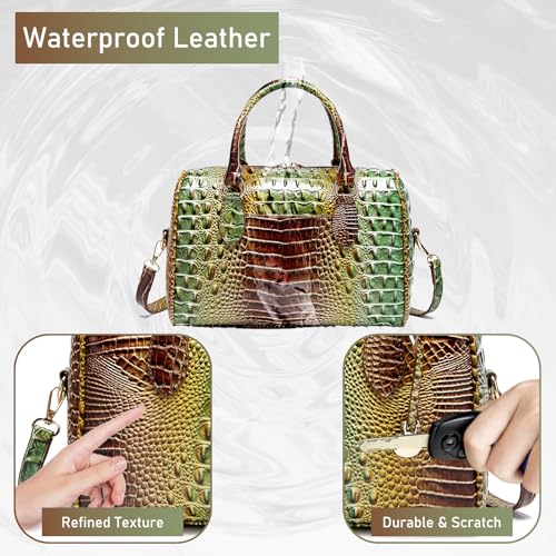 Image of Makcr Joacbv Top-Handle Crocodile Purses For Women Crossbody Leather Bags Trendy Large Capacity Tote with Shoulder Strap