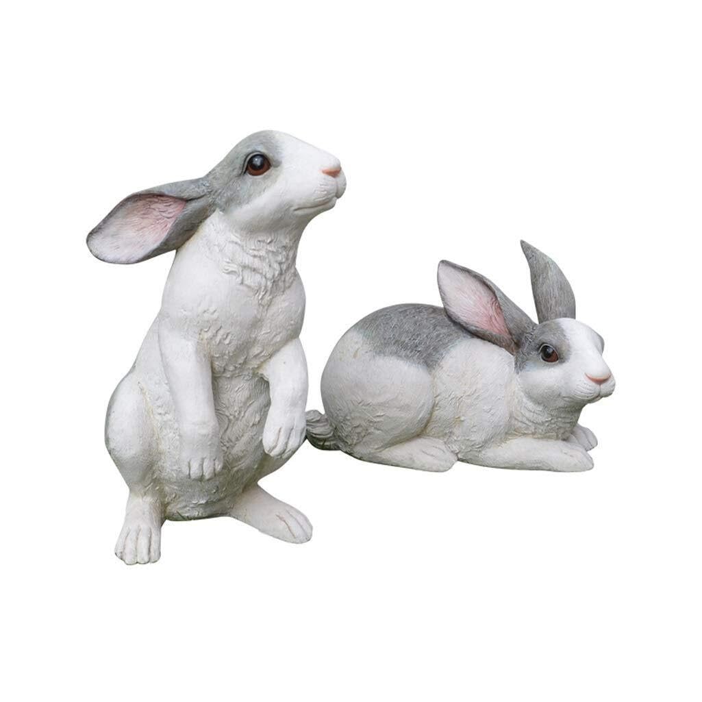 FriendshipHome Yard Art Outdoor Statues Simulation Rabbit Sculptures Decoration Garden Patio Landscape Resin Crafts Lawn Gift