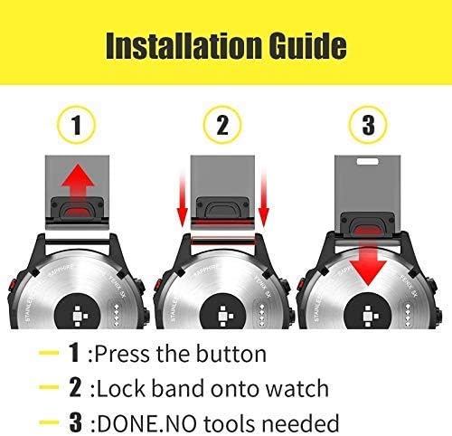 Miniatura 4 de Correa de reloj de silicona suave compatible con Fenix 5X6X7X, PlusPro, 3HR, Tactix, Descent MK1, D2 Delta PXCharlie