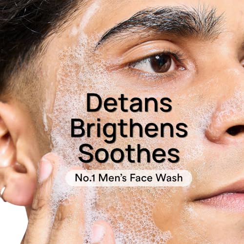Image of Detan Face Wash for Men - 1% Glycolic Acid + 5% Lactic Acid + 1% Panthenol (Vitamin B5) - Tan Removal Face Wash for Brightening, Oil Control, Deep Cleansing & Skin Barrier Support - 100 ml