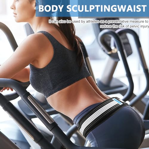 Image of HANNEA Back Pain Relief Belt Reliable Lower Belt for Back Pain Relief Woman and Men Anti-Slip Sacroiliac SI Joint Hip Belts Adjustable Lumbar Support Waist Belts for Women- (Black, Length 140)