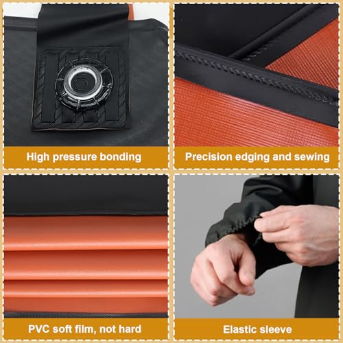 Jortmrd Schürze Wasserdicht Ölbeständig Metzgerschürze Arbeitsschürze mit Ärmelschützer Gummischürze Ölresisten PVC-Schürze für Geschirrwaschen, Laborarbeit, Metzgerei, Hundepflege, Fischreinigung