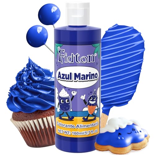 Colorante Alimentario 160ml - Gran Capacidad Colorantes Alimentarios Reposteria Altamente Concentrado para Decoración de Pasteles, Colorante Alimenticio para Fondant Colores, Donuts - Azul Marino