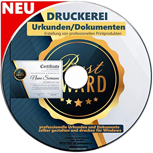 Druckerei professionelle Urkunden und Dokumente selber gestalten und drucken für Windows TOP