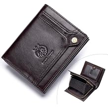 Large Capacity Wallets for Men RFID Blocking Bifold Leather Accordion Credit Card Holder Wallet with 21 Slots, Coffee