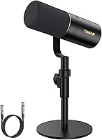 Vista 13 de TONOR Micrófono dinámico para podcast, micrófono XLR/USB para podcasting, grabación, transmisión, micrófono de estudio cardioide XLR con silencio