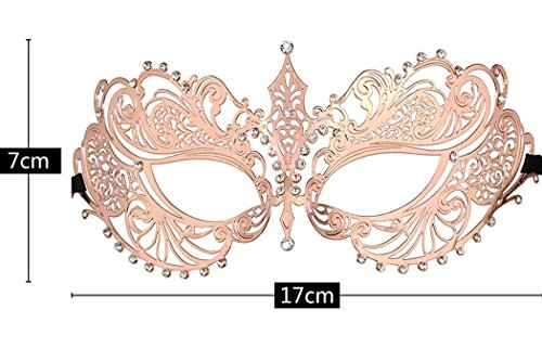 Image of Thmyo Couple's Venetian Masquerade Masks, Metal Mask Costumes Mardi Gras Prom Mask Set