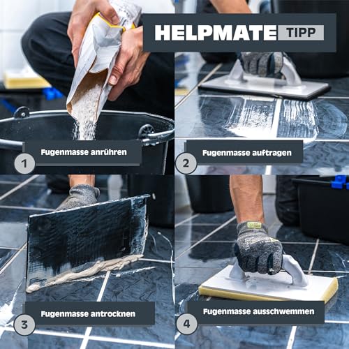 HELPMATE – Fliesenwaschset 5‑teilig – 12 L Eimer mit Rollenaufsatz – Ansicht 5