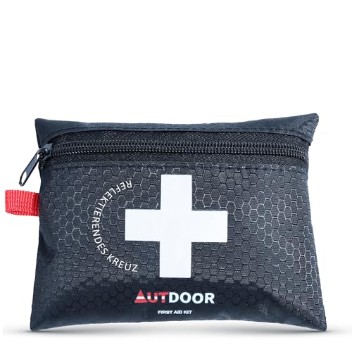 AUTDOOR® Erste Hilfe Set Light – ultraleicht & kompakt – entwickelt von Ärzten – Robuste Reiseapotheke für Wandern, Klettern & Wassersport – Notfalltasche mit Essentials