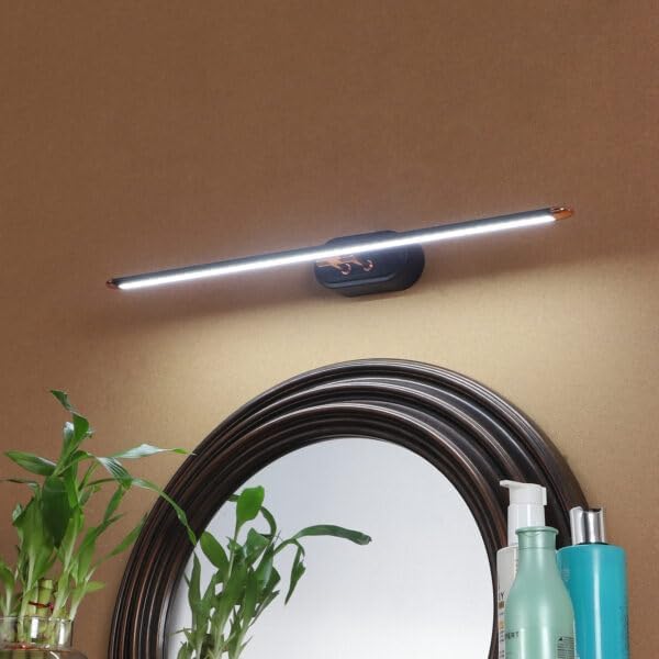 Image of 6W LED Picture Light for Mirror & Painting | Slim Linear Wall Light Gold & Black Finish | Warm White Decorative Wall Lamp for Bedroom, Living Room, Bathroom 2 Year Warranty