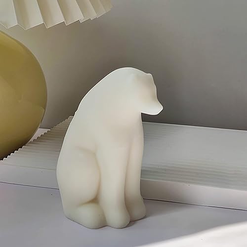 Miniatura 7 de 3 portavelas para velas de aromaterapia de oso polar, adornos de cera de soja para decoraciones de Navidad, pilar a granel (blanco, A)