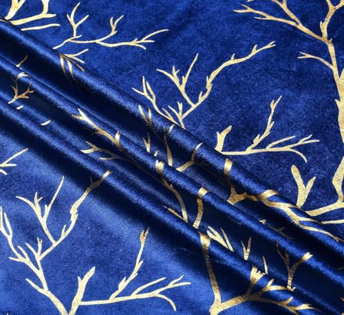 Image of Curtains 9 Feet Long for Living Room - Long Door & Window Curtain Set 1 Pcs Panel, Velvet Blackout & Stylish Parda for Home Decor & Office Blue Colour 9 feet -1 pcs