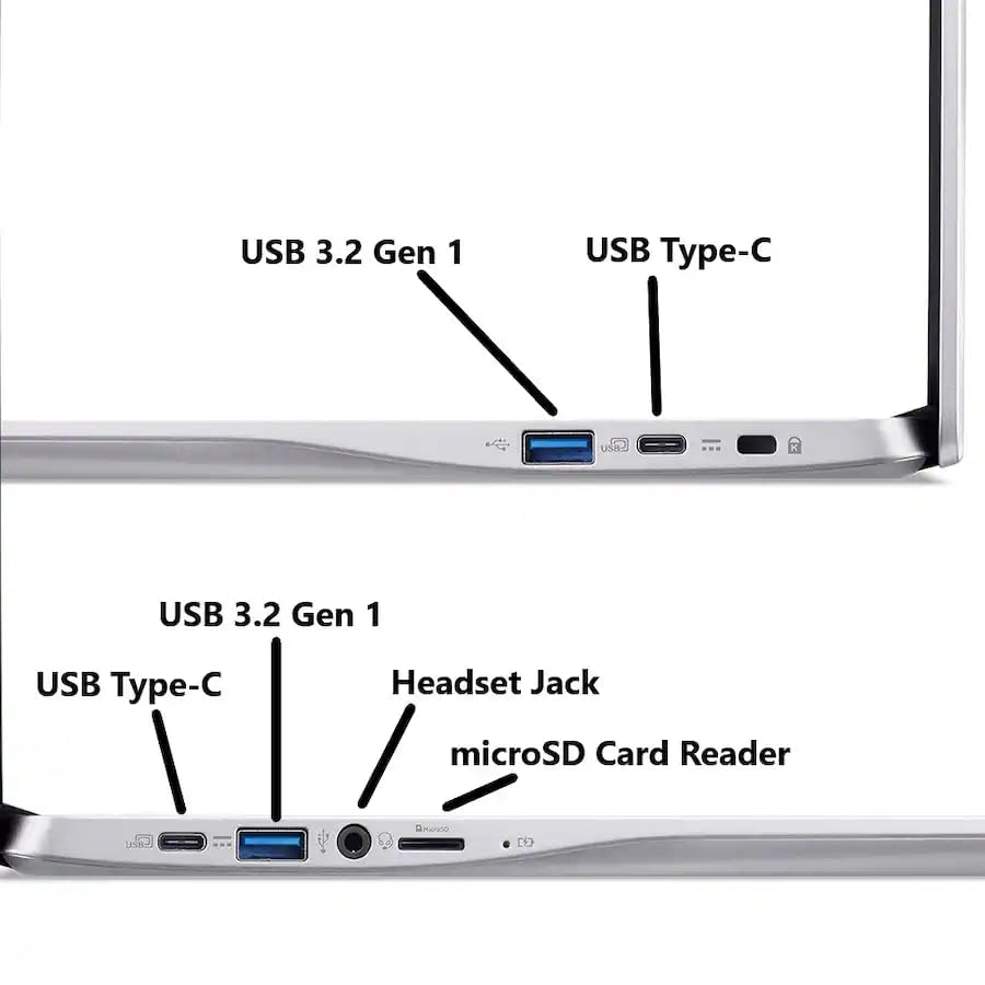 Image of acer Chromebook 315 CB315-4H-C0BR 15.6 inch Full HD Laptop, Intel Celeron N4500 1.1GHz, 4GB RAM, 64GB eMMC, ChromeOS, Silver