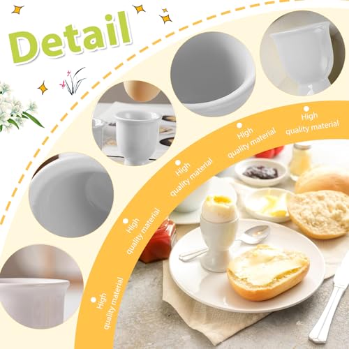 qhklew 6 Stück Eierbecher Keramik, Eierhalter Set, Eierbecher Porzellan, Tablett Frühstück Egg Cup Halter, Kleine Weinglasform, Eierbecher für Hart und Weichgekochten Eiern – Bild 7