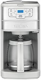 Cuisinart Automatic Stainless Steel Coffee Maker Grind and Prep 12 Cups with 24 Hour Programmability, 1-4 Cup Setting and Glass Jug