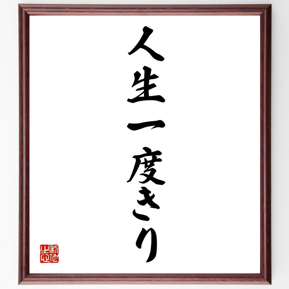 人生一度きりさん専用 Amazon.co.jp: 名言「人生一度きり」手書き書道色紙額／受注後の毛筆