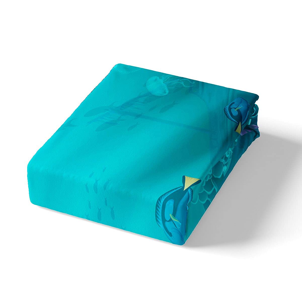 Set di lenzuola mare lenzuolo con angoli per ragazzi, ragazze, bambini, adolescenti Ocean Marine Bed Cover Ombre Effetti King Size con 2 federe
