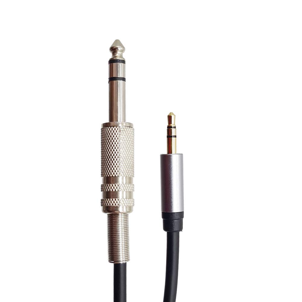 Seadream Cable de audio estéreo de 3,5 mm a 6,35 mm; 2 unidades de 1 pie de 6,35 mm macho a 3,5 mm macho TRS macho de 3,5 mm 1/8 pulgadas para mezclador, amplificador, guitarra, iPod, laptop
