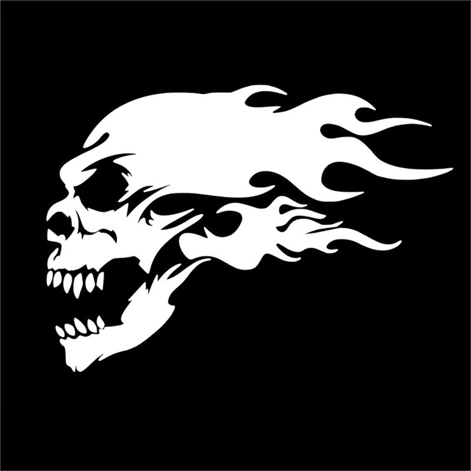HAfgDJ Flame Skull Decals, Waterproof Weather Resistant Stickers for Cars, Trucks, Helmets Laptops Motorcycle