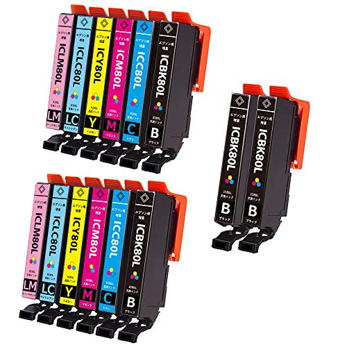 Amazon.co.jp: エプソンIC80L互換インクカートリッジ (6BK/2C/2M/2Y