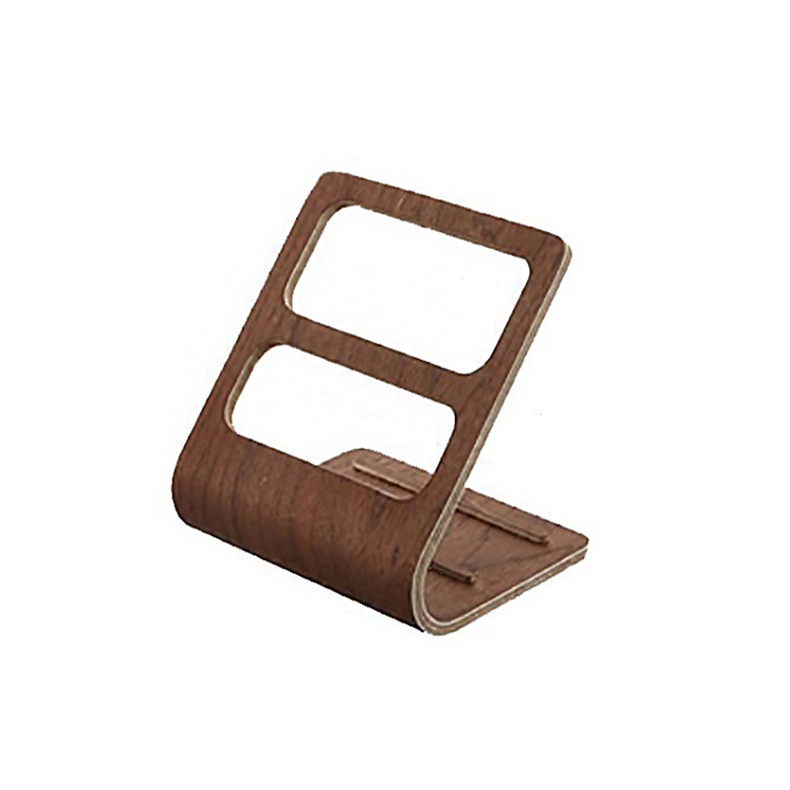 MISNODE Remote Caddy with 2-Slot Media Organizer, Rustic Wooden Remote Control Holder, TV Table Stand Frame, Home Upright Storage Rack Box, Dark Brown
