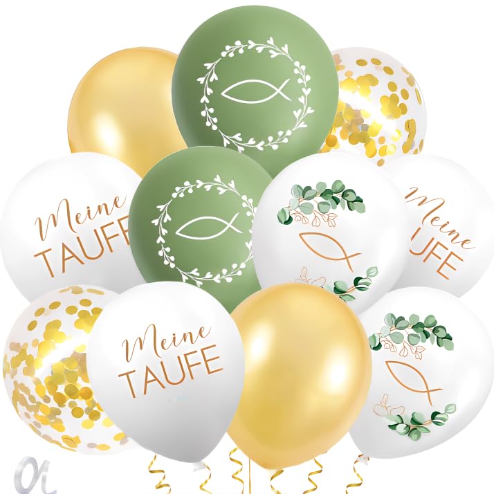 30 Stück Taufe Luftballons, Meine Taufe Ballon Deko Junge Mädchen, Luftballons Kommunion für Erstkommunion Partydeko