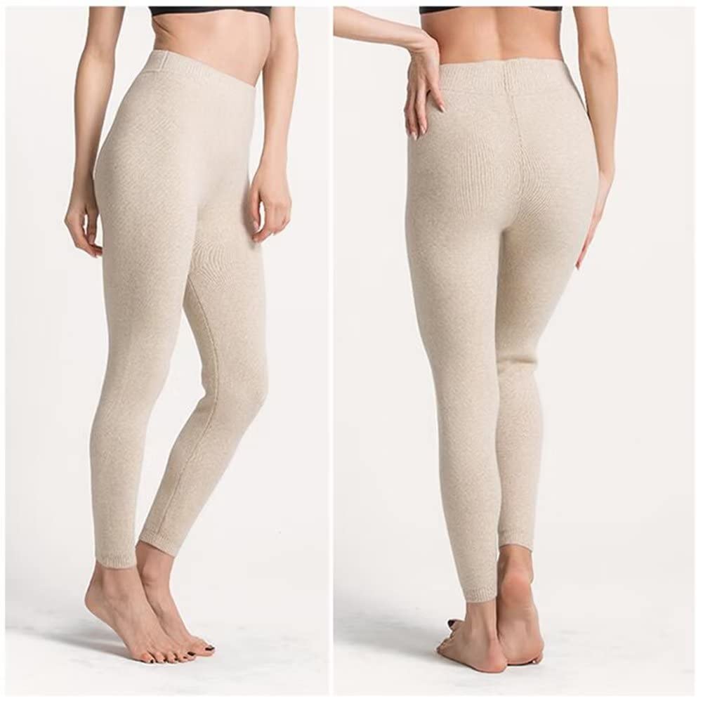 HNVAVQ 100% Cashmere Mens Biancheria Intima Termica Pantaloni di Base Layer Leggings Pantaloni per le Donne, F (donne), L