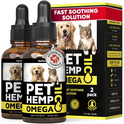 CHARLIE & BUDDY Hemp and Salmon Oil for Dogs Skin and Coat Health 2 Fl Oz