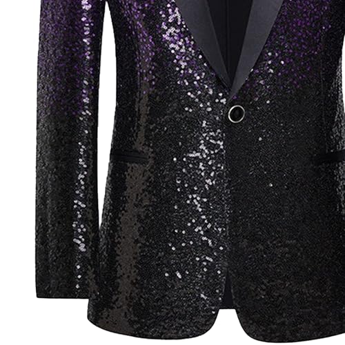 Men Shiny Gradual Change Sequins Blazer Wedding Slim Fit Performance Suit Jacket One Button Stylish Sport Coat3