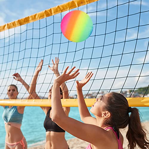 2 Stück Bouncy Kickball, PVC Regenbogen Ball, Fußball Softball, Durable Bouncy Ball, Strandball mit Pumpe, Basketball Flap Ball mit Pumpe, Sportbälle, Kinder Spielball für Indoor Outdoor