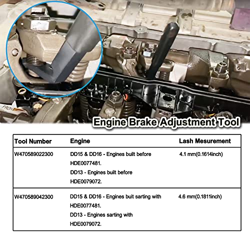 Engine Brake Adjustment Tool Compatible with Detroit Diesel DD13 DD15