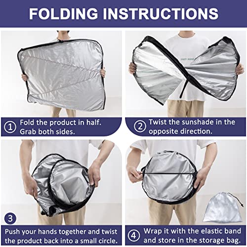 Topinstall Foldable Windshield Sunshade Compatible With 2018-2023 Toyota Camry Accessories, Front Window Sun Protector With Storage Pouch Reflective Polyester Blocks Uv Rays And Heat #TOP3
