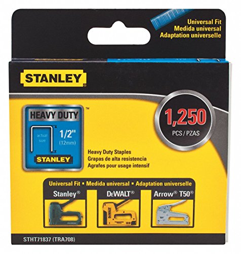 STANLEY 1/2 in Heavy Duty Narrow Crown Staples (1250 Pack)