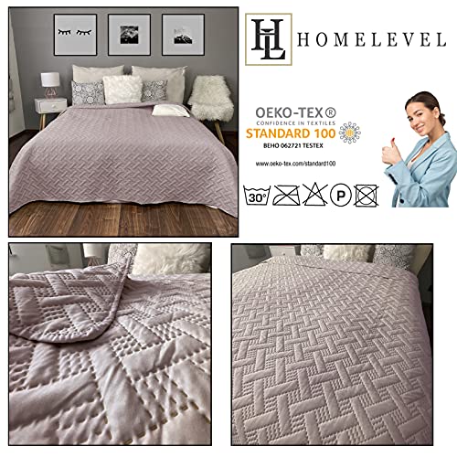Jeté de canapé 3 places - Jacquard Beige et doré - Fouta 619