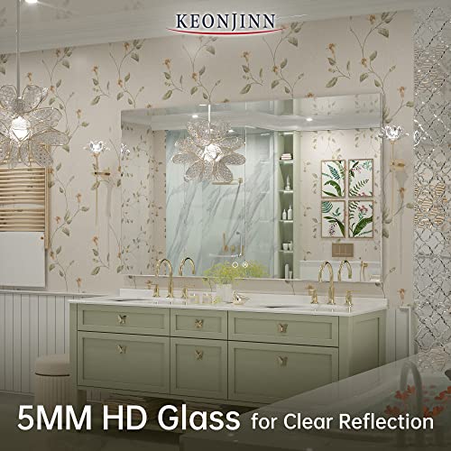 Keonjinn 60 X 36 Inch Backlit Mirror Bathroom Lighted Mirror Led Mirror Anti-Fog Wall Mounted Bathroom Vanity Mirror With Lights Large Dimmable Makeup Mirror(Horizontal/Vertical) #TOP6