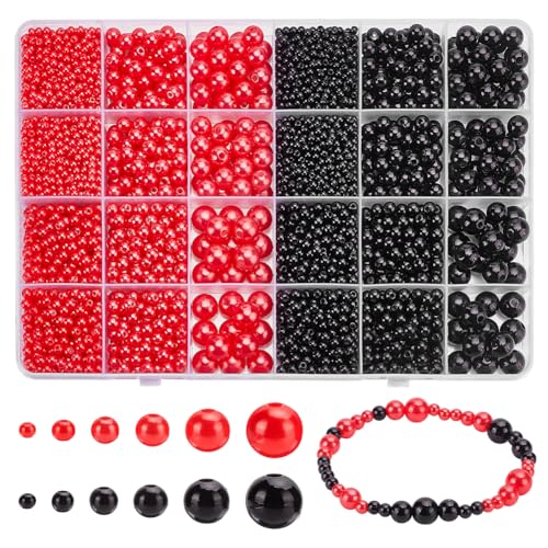 Perles de satin rouge et noir pour fabriquer facilement des bijoux punk faits main